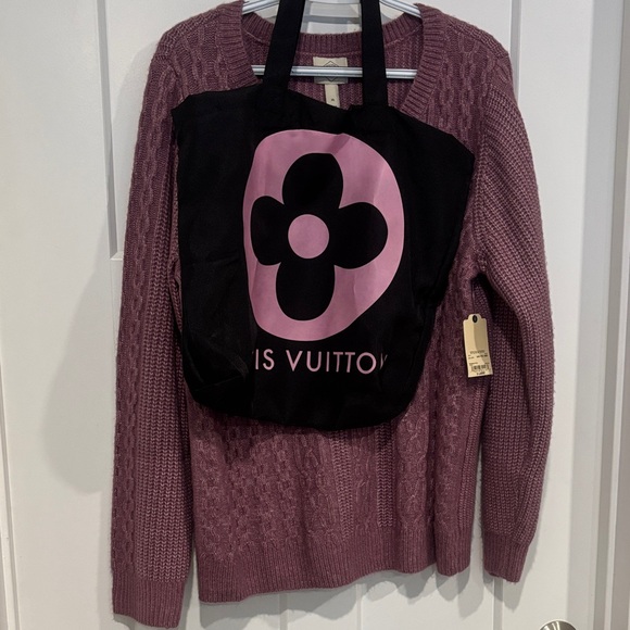 St. John's Bay Sweaters - Home Crafted bundle Black and Pink Tote Bag & NWT Sweater size xl